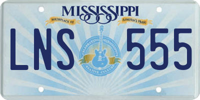MS license plate LNS555