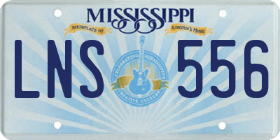 MS license plate LNS556