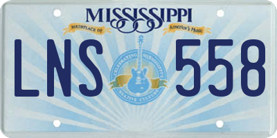 MS license plate LNS558