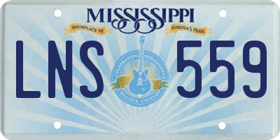 MS license plate LNS559