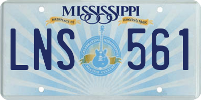 MS license plate LNS561