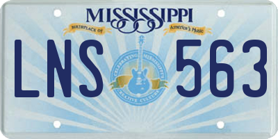 MS license plate LNS563