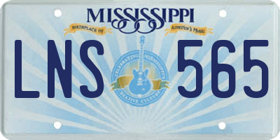 MS license plate LNS565