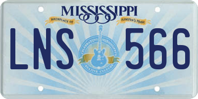 MS license plate LNS566