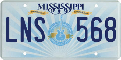 MS license plate LNS568