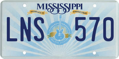 MS license plate LNS570