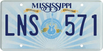 MS license plate LNS571