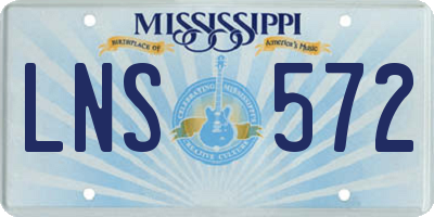 MS license plate LNS572
