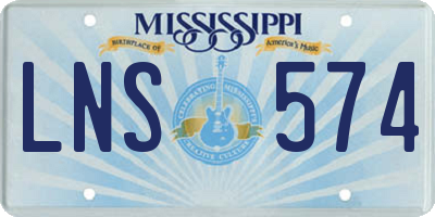 MS license plate LNS574