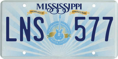 MS license plate LNS577