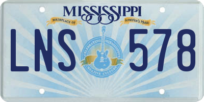 MS license plate LNS578