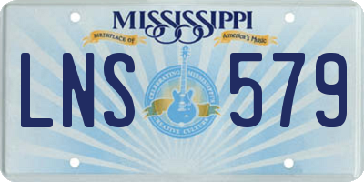 MS license plate LNS579