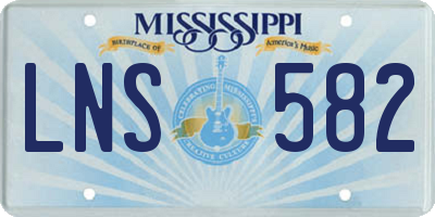 MS license plate LNS582