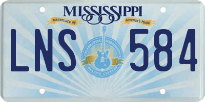 MS license plate LNS584
