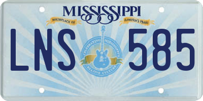 MS license plate LNS585