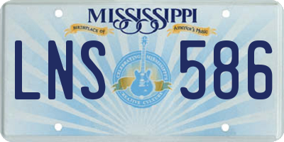 MS license plate LNS586