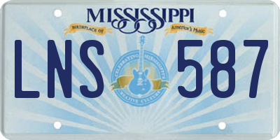 MS license plate LNS587