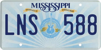 MS license plate LNS588