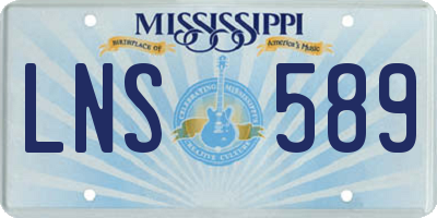MS license plate LNS589