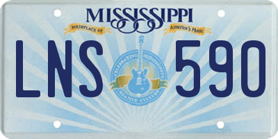 MS license plate LNS590