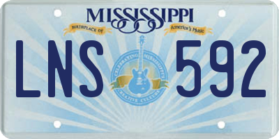 MS license plate LNS592