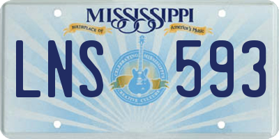 MS license plate LNS593