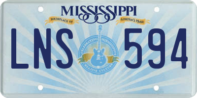 MS license plate LNS594