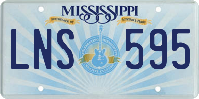 MS license plate LNS595