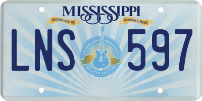 MS license plate LNS597