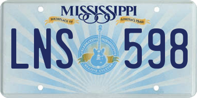 MS license plate LNS598