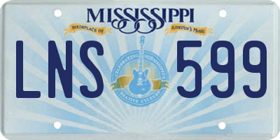 MS license plate LNS599