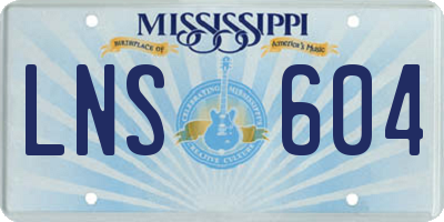 MS license plate LNS604