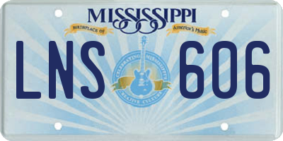 MS license plate LNS606