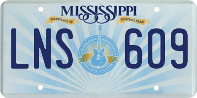 MS license plate LNS609