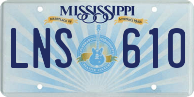 MS license plate LNS610
