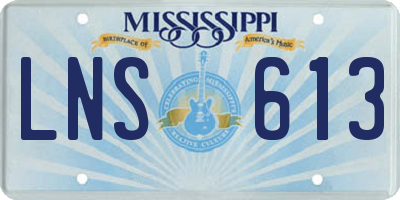 MS license plate LNS613