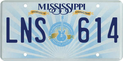 MS license plate LNS614
