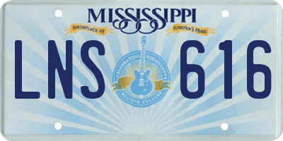 MS license plate LNS616