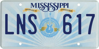 MS license plate LNS617