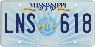 MS license plate LNS618