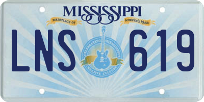 MS license plate LNS619
