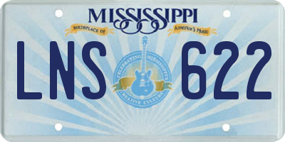 MS license plate LNS622