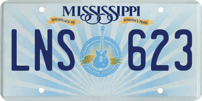 MS license plate LNS623