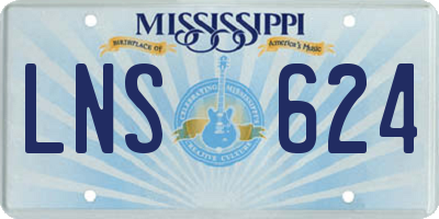 MS license plate LNS624