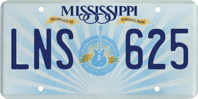 MS license plate LNS625