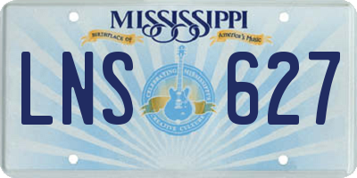 MS license plate LNS627