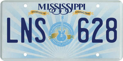 MS license plate LNS628