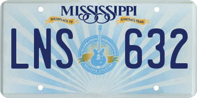 MS license plate LNS632