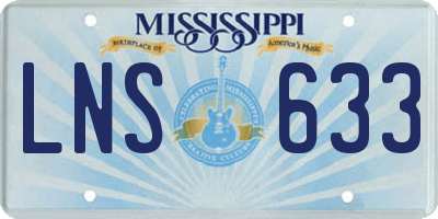 MS license plate LNS633