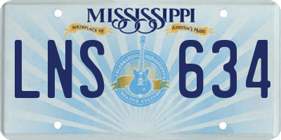 MS license plate LNS634